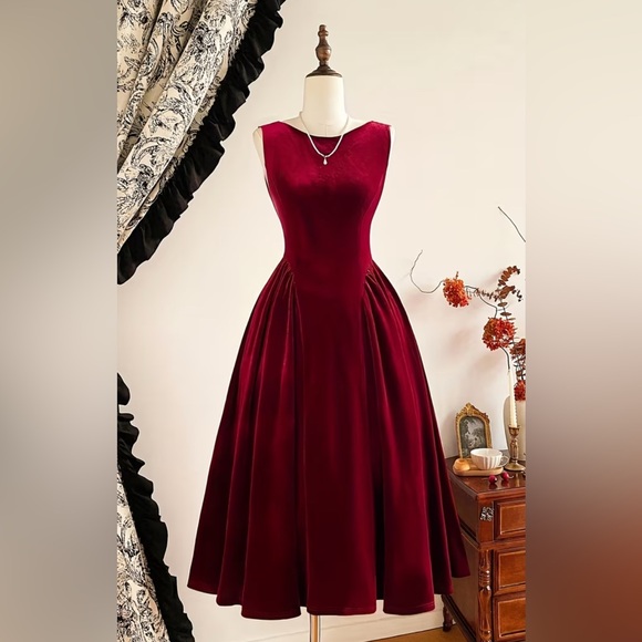 Hautesales Dresses & Skirts - Luxurious Burgundy Velvet Evening Gown